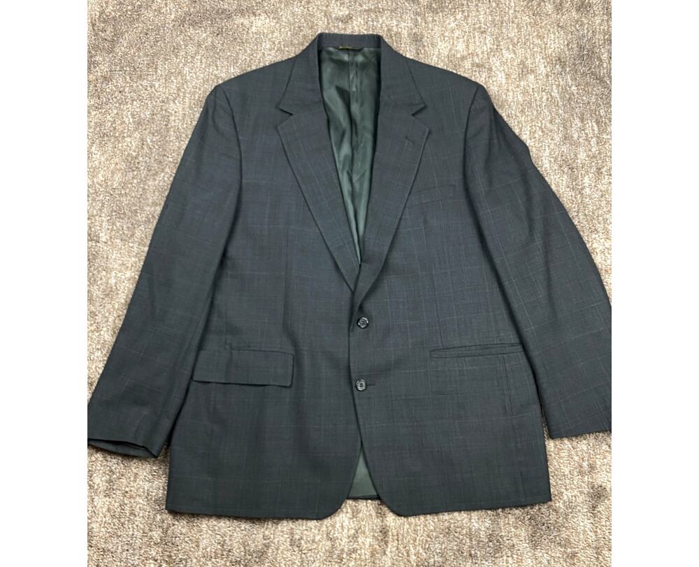 Palm Beach Mens Wool Suit Jacket Blazer Gray ~46L Woolmark Vintage Flawed